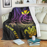 Hawaii Custom Personalised Premium Blanket - Pink Turtle White - Polynesian Pride