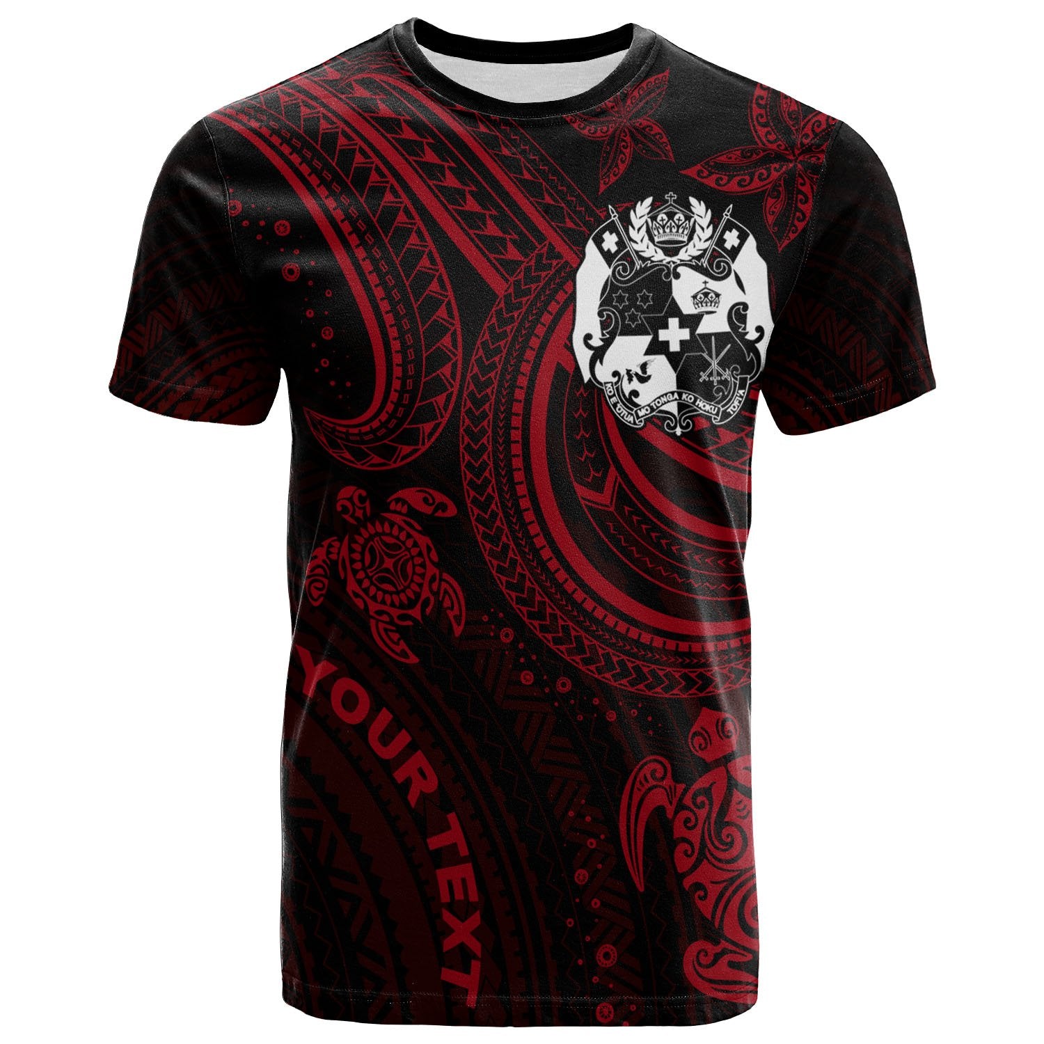 Tonga Custom T Shirt Red Turtle Unisex Red - Polynesian Pride