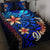 Hawaii Custom Personalised Quilt Bed Set - Vintage Tribal Mountain Blue - Polynesian Pride
