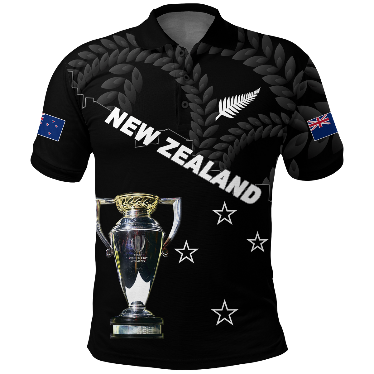 Custom New Zealand Champions Rugby 2022 Polo Shirt LT12 Black - Polynesian Pride