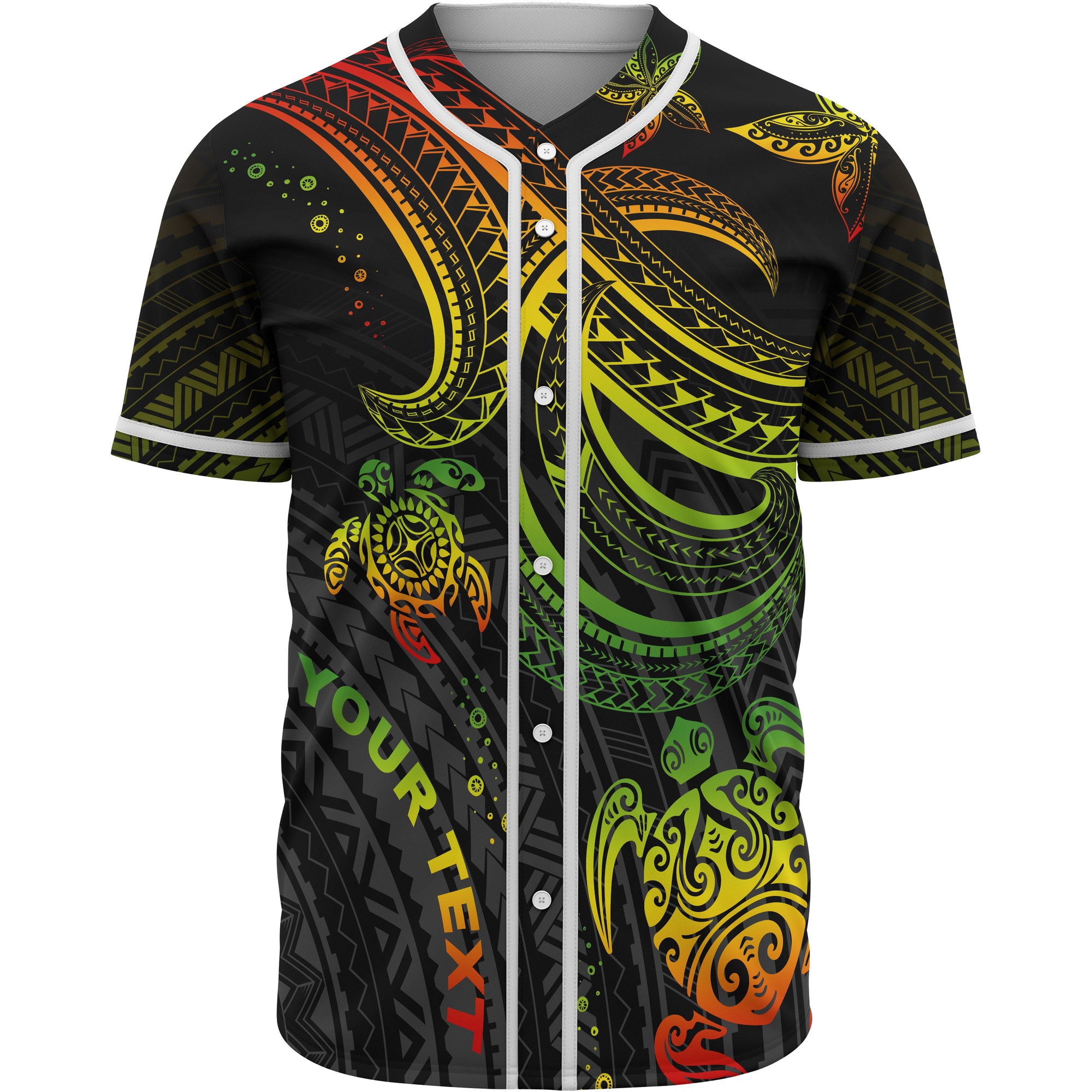 Polynesian Custom Personalised Baseball Shirt - Reggae Turtle Unisex Reggae - Polynesian Pride