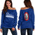 Saipan Paddling Club Spc Women's Off Shoulder Sweater - LT12 Blue - Polynesian Pride