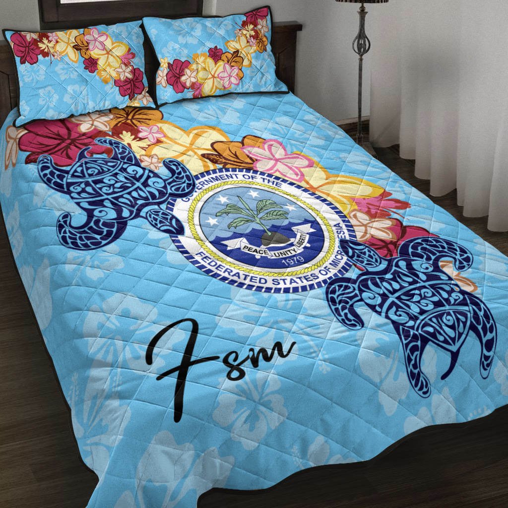 Federated States of Micronesia Quilt Bed Set - Tropical Style Blue - Polynesian Pride