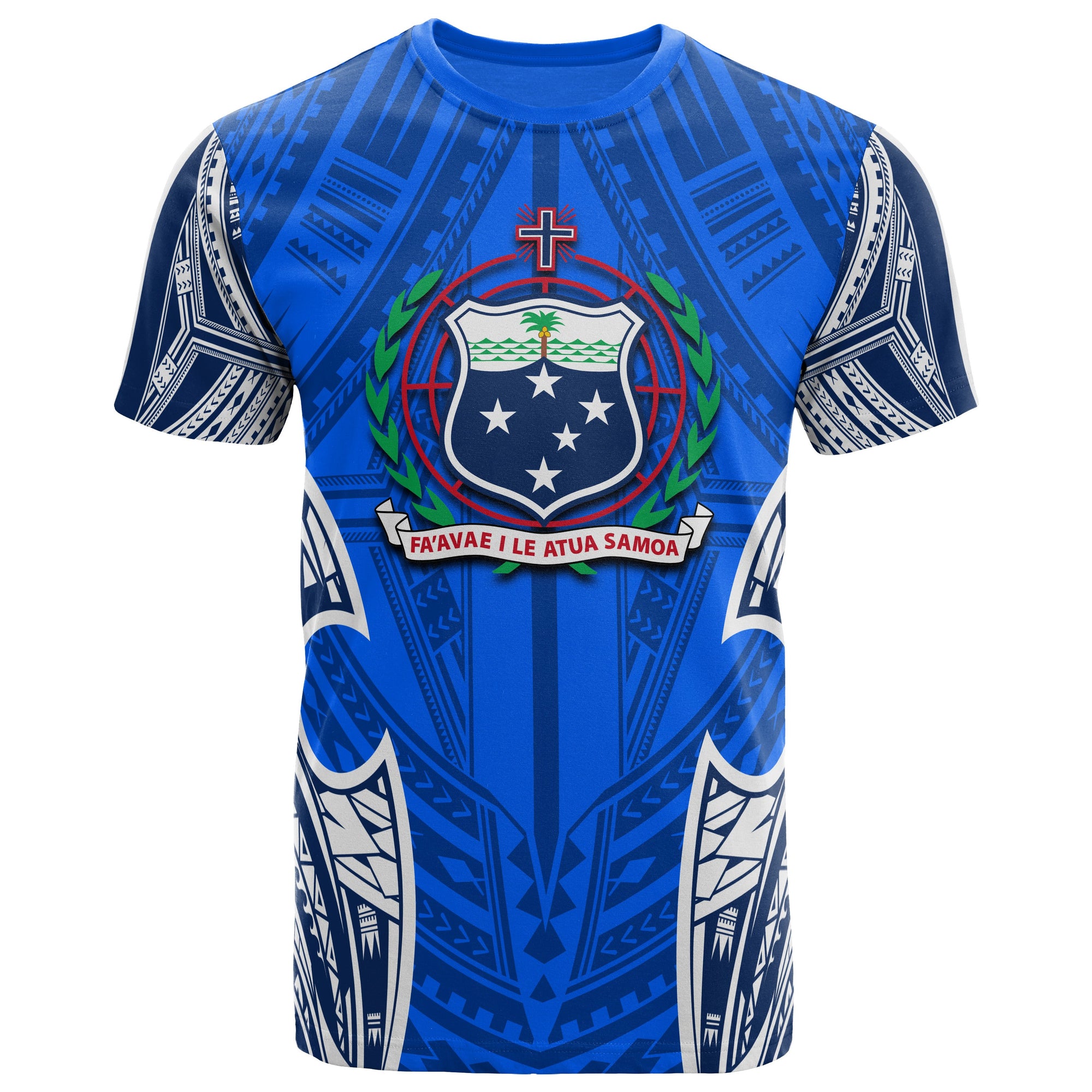 Samoa Polynesian T Shirt Samoan Pattern With Seal Unisex Blue - Polynesian Pride
