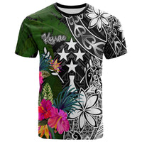 Kosrae T Shirt Turtle Plumeria Banana Leaf Unisex Black - Polynesian Pride