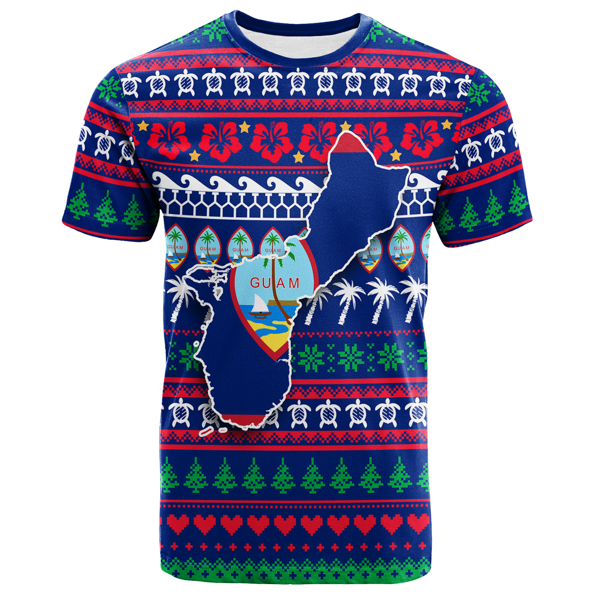 Guam Christmas T Shirt Ugly Christmas LT12 Unisex Blue - Polynesian Pride