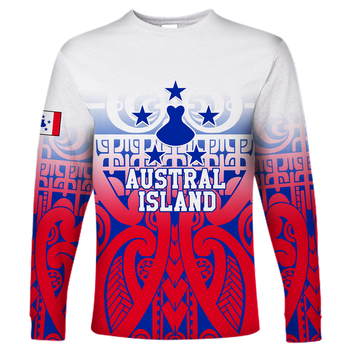Austral Islands Tribal Long Sleeve Shirt - LT12 Unisex Red - Polynesian Pride