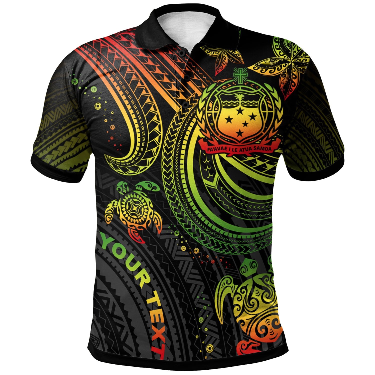 Samoa Custom Polo Shirt Reggae Turtle Unisex Reggae - Polynesian Pride