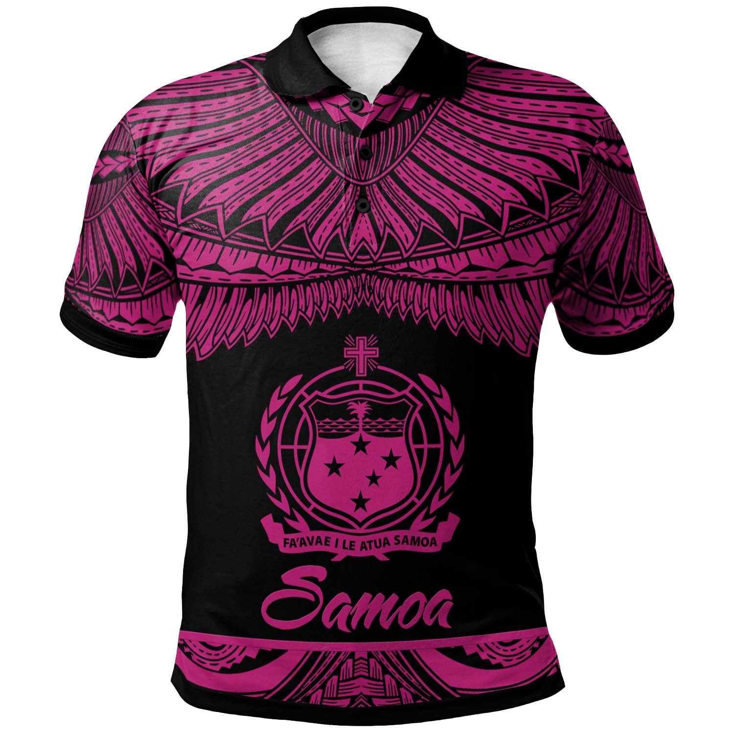 Samoa Polo Shirt Polynesian Tattoo Pink Version Unisex Pink - Polynesian Pride