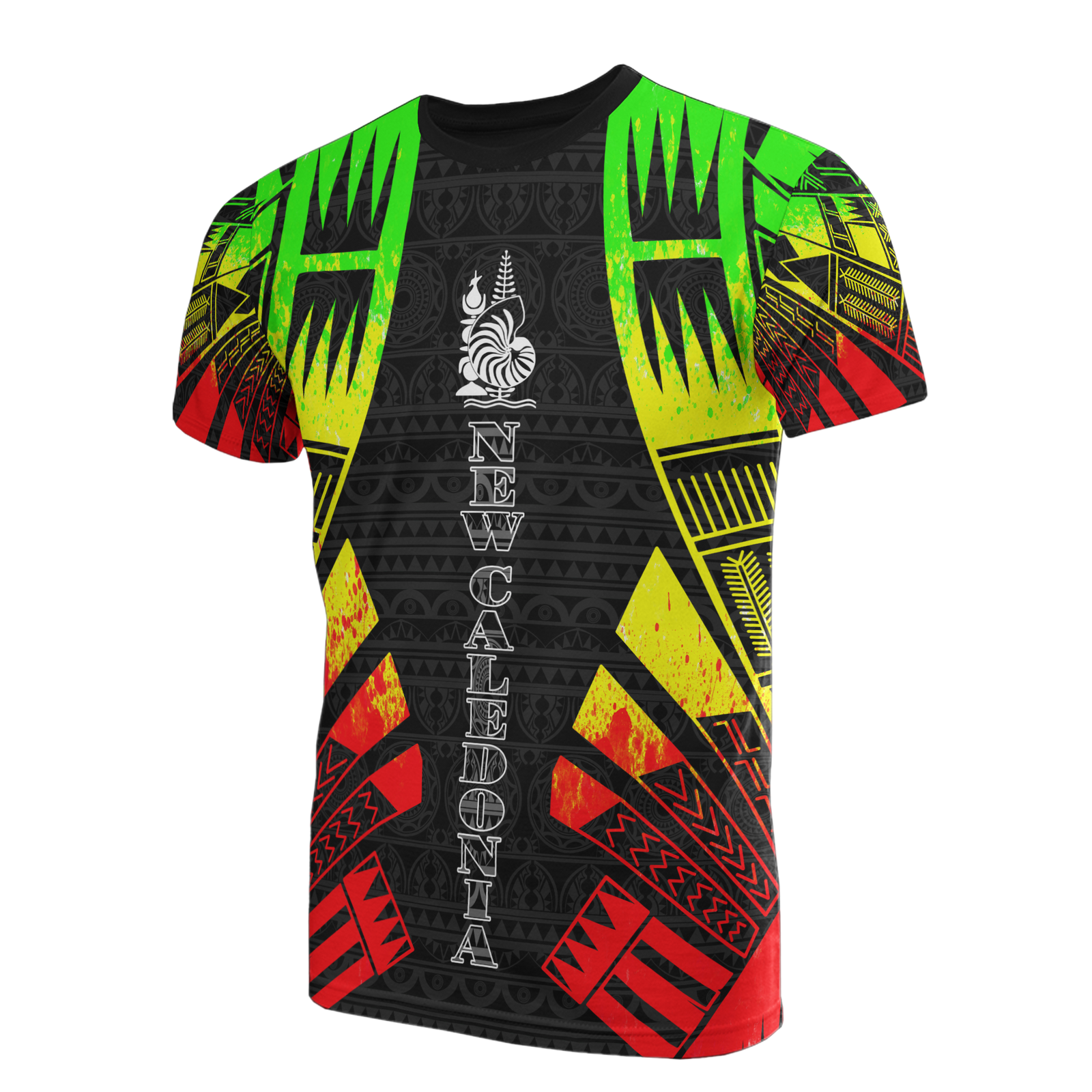 New Caledonia T Shirt New Caledonia Coat Of Arms Polynesian Tattoo Reggae Style Unisex Reggae - Polynesian Pride