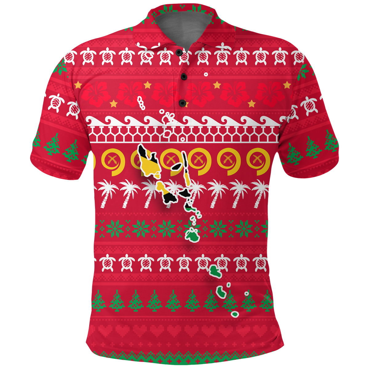 Vanuatu Christmas Polo Shirt Ugly Christmas LT12 Unisex Red - Polynesian Pride
