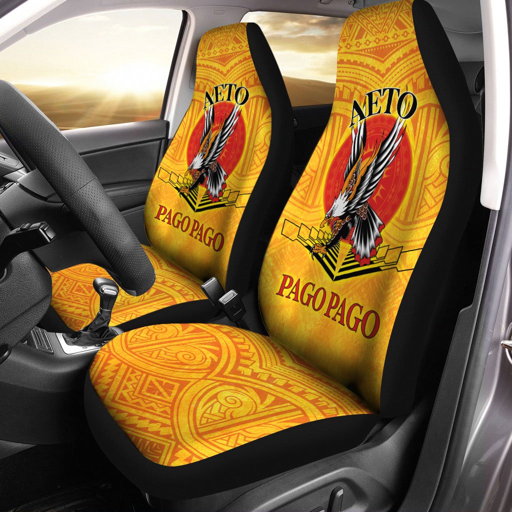 American Samoa Car Seat Covers - Pago Pago Aeto (Ver 2) Universal Fit Yellow - Polynesian Pride