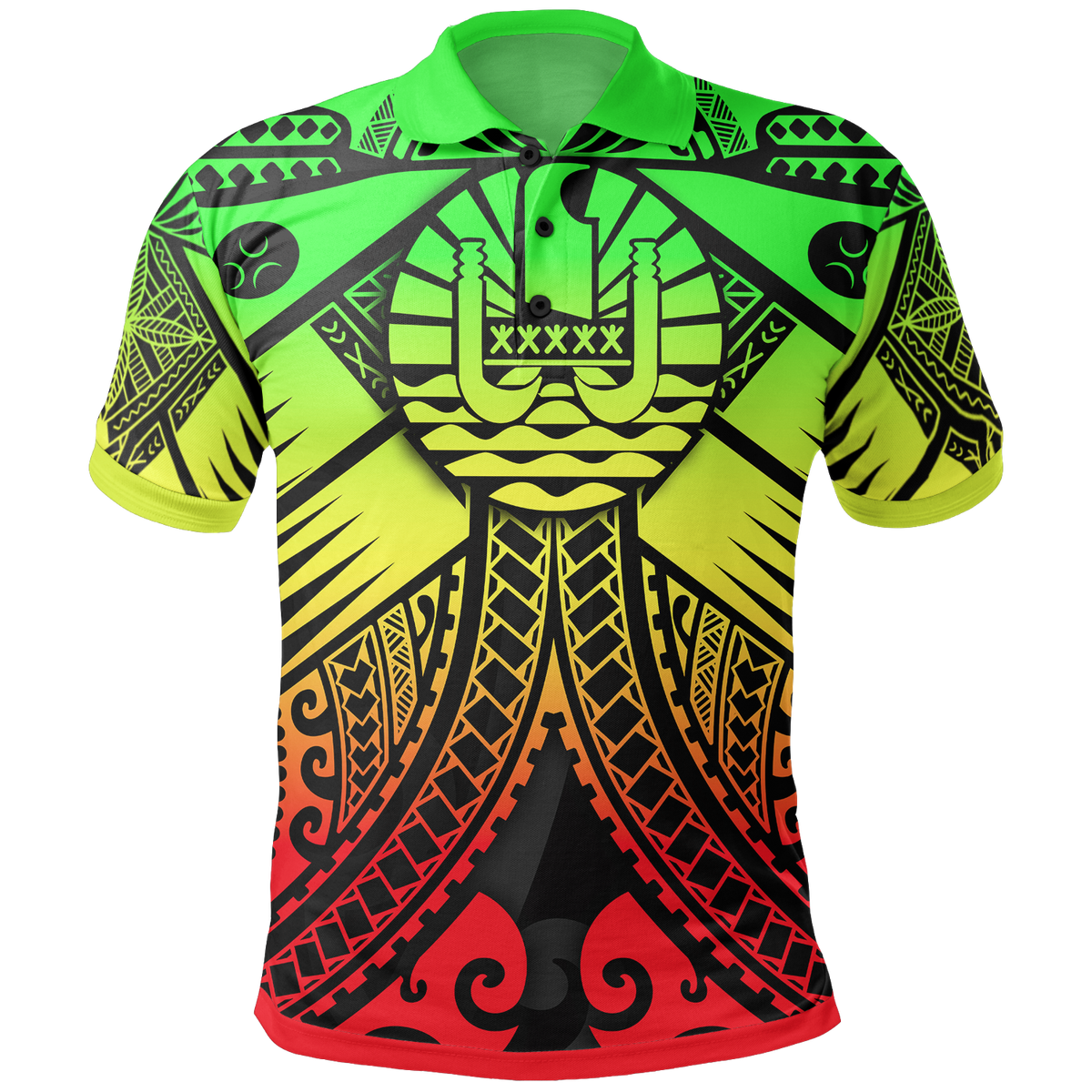 Tahiti Polo Shirt Reggae Seal with Polynesian Tattoo Unisex Reggae - Polynesian Pride