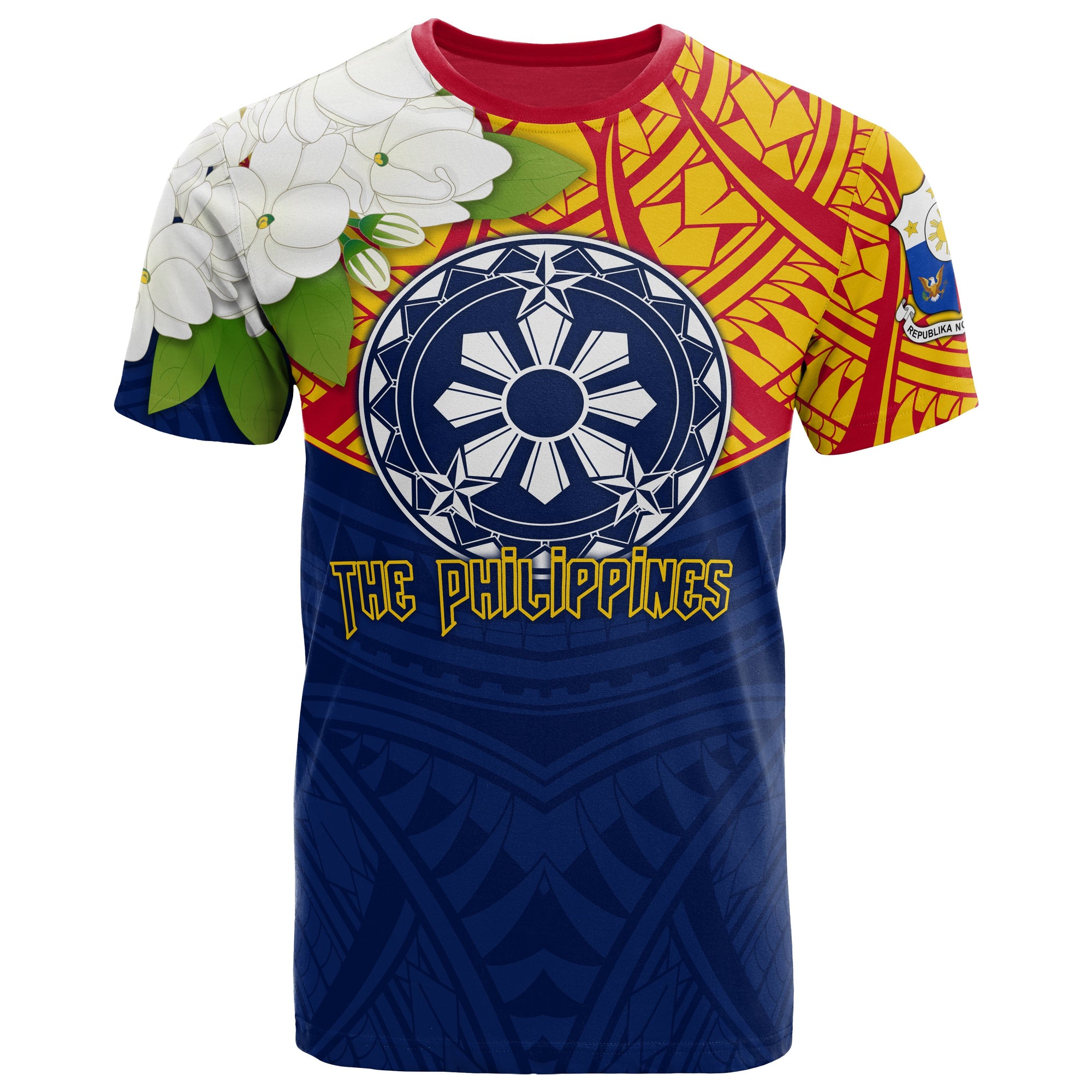 The Philippines T Shirt Filipino Sampaguita Unisex Blue - Polynesian Pride