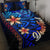 Kosrae Custom Personalised Quilt Bed Set - Vintage Tribal Mountain Blue - Polynesian Pride