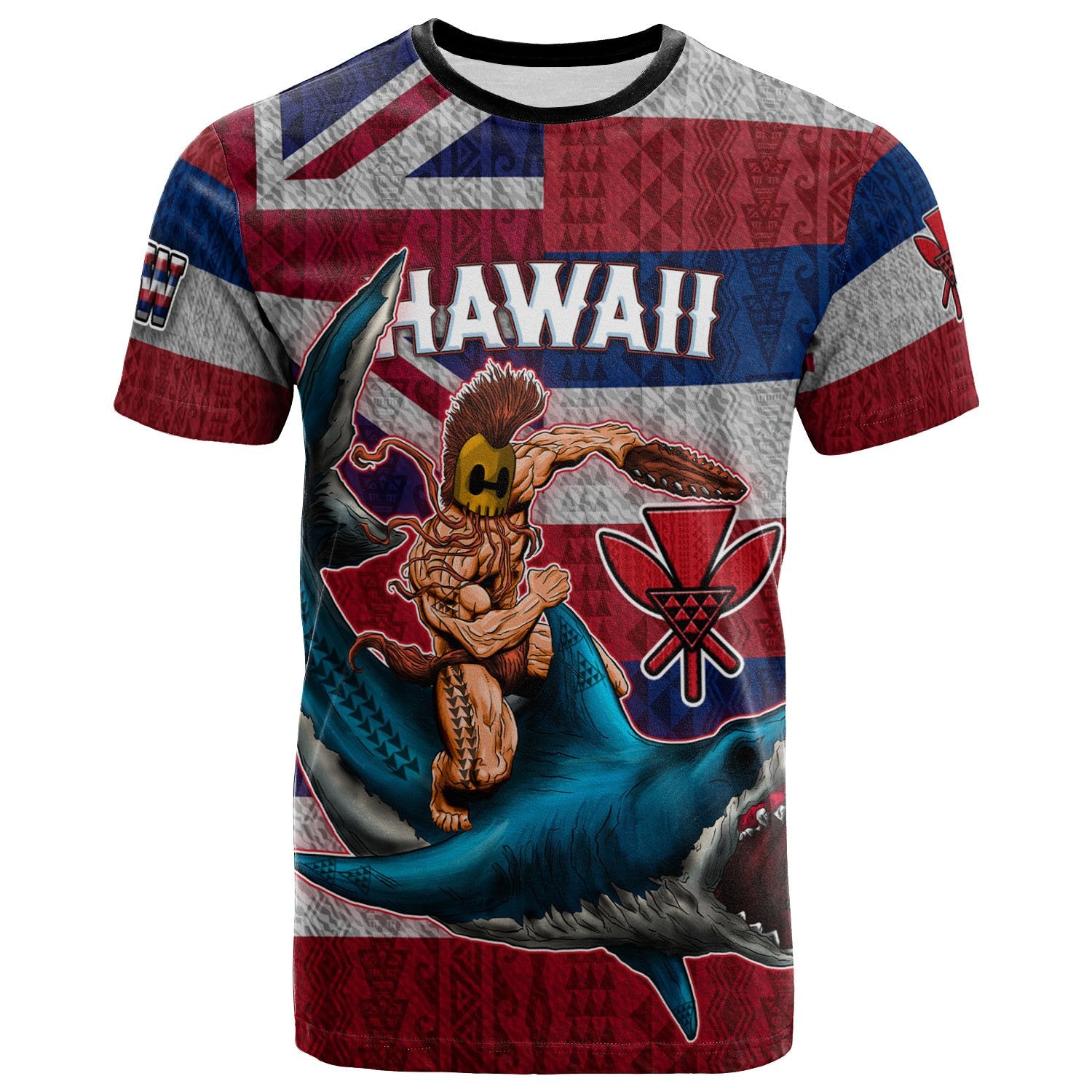 Hawaii Polynesian T Shirt Hawaiian Warrior Unisex Red - Polynesian Pride