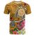 Tahiti T Shirt Turtle Plumeria (Gold) Unisex Art - Polynesian Pride