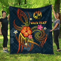 Tonga Polynesian Personalised Premium Quilt - Legend of Tonga (Blue) - Polynesian Pride