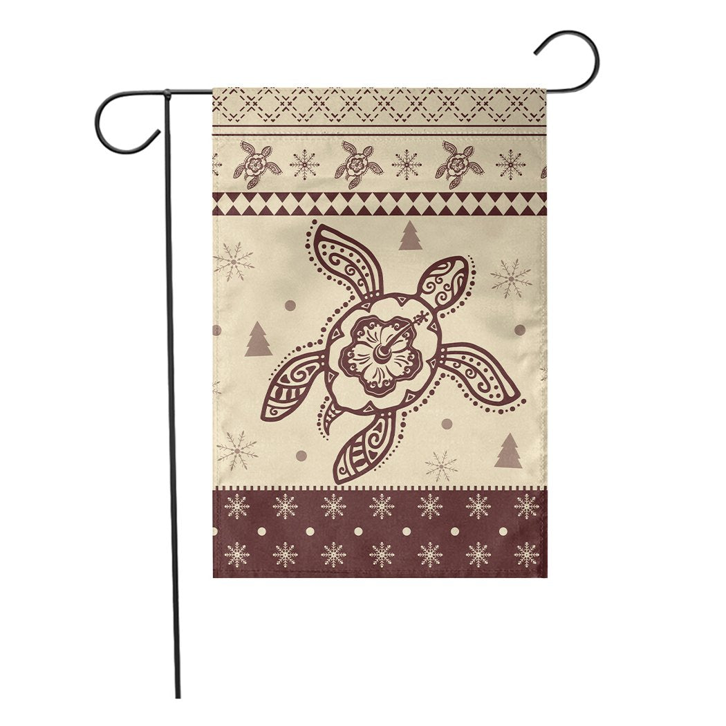 Hawaii Christmas Turtle Pattern Flag - Keep Style - AH - Polynesian Pride