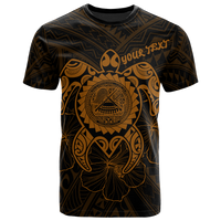 American Samoa Polynesian Custom T Shirt Vintage Polynesian Turtle (Golden) Unisex Golden - Polynesian Pride