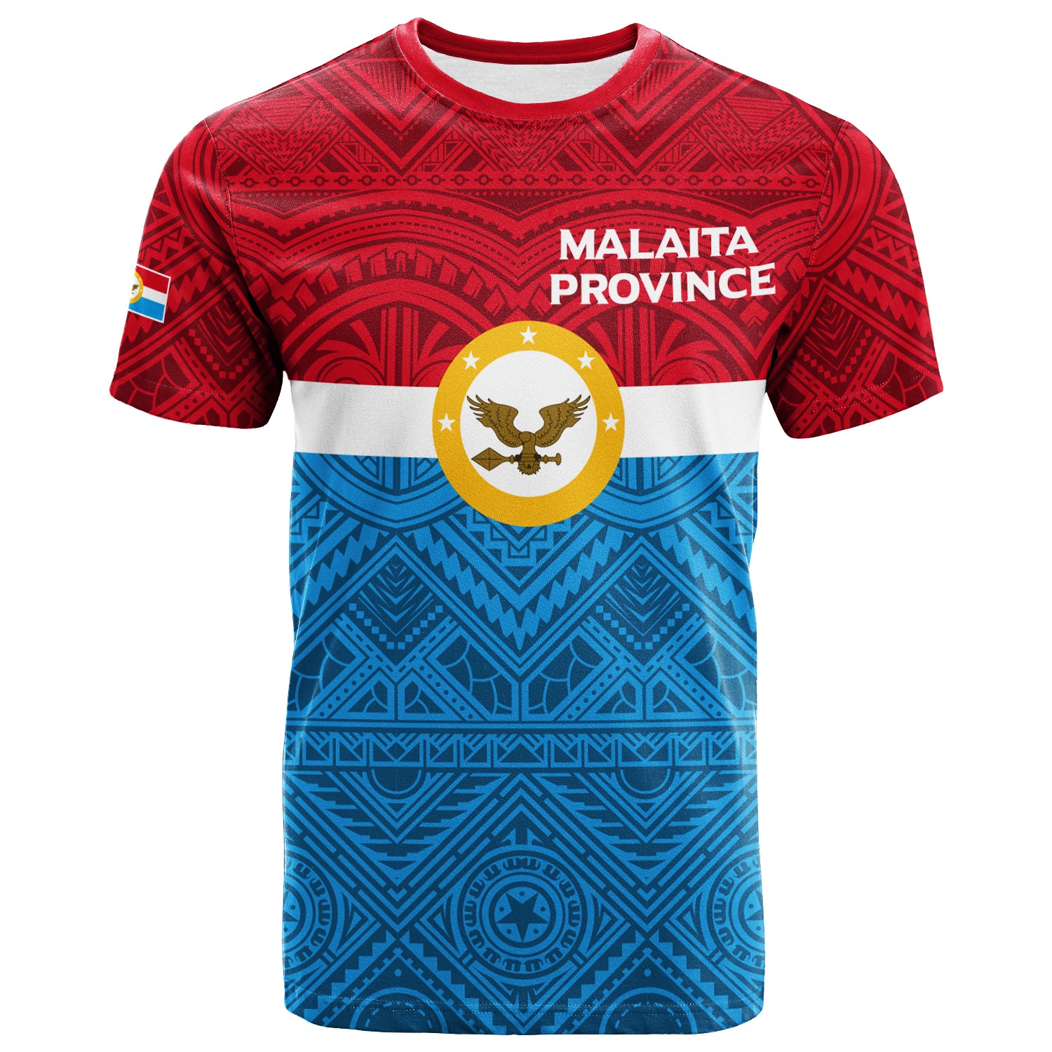 Custom Solomon Islands Malaita Province T Shirt Tribal Pattern LT12 Blue - Polynesian Pride