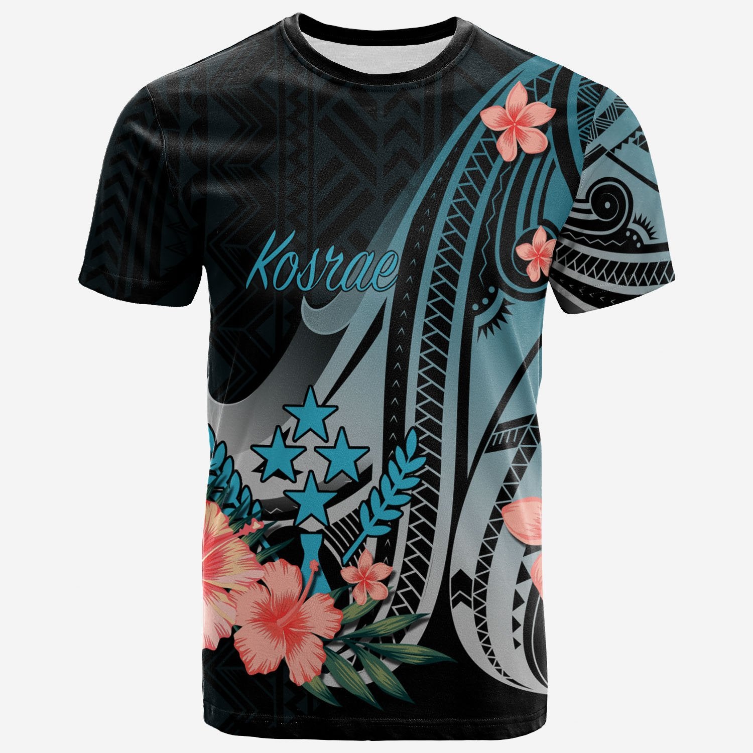 Kosrae T Shirt Turquoise Polynesian Hibiscus Pattern Style Unisex Art - Polynesian Pride
