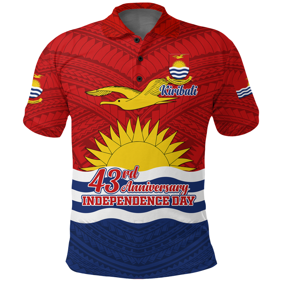 Custom Kiribati 43rd Independence Celebrations Polo Shirt LT12 Unisex Blue - Polynesian Pride