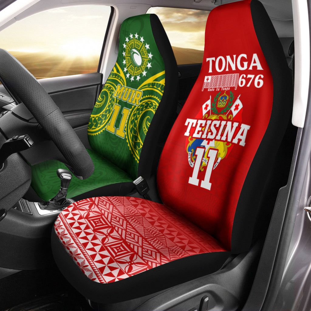Cook Islands Rugby Mix Tonga 676 Car Seat Covers - Tribal Pattern - LT12