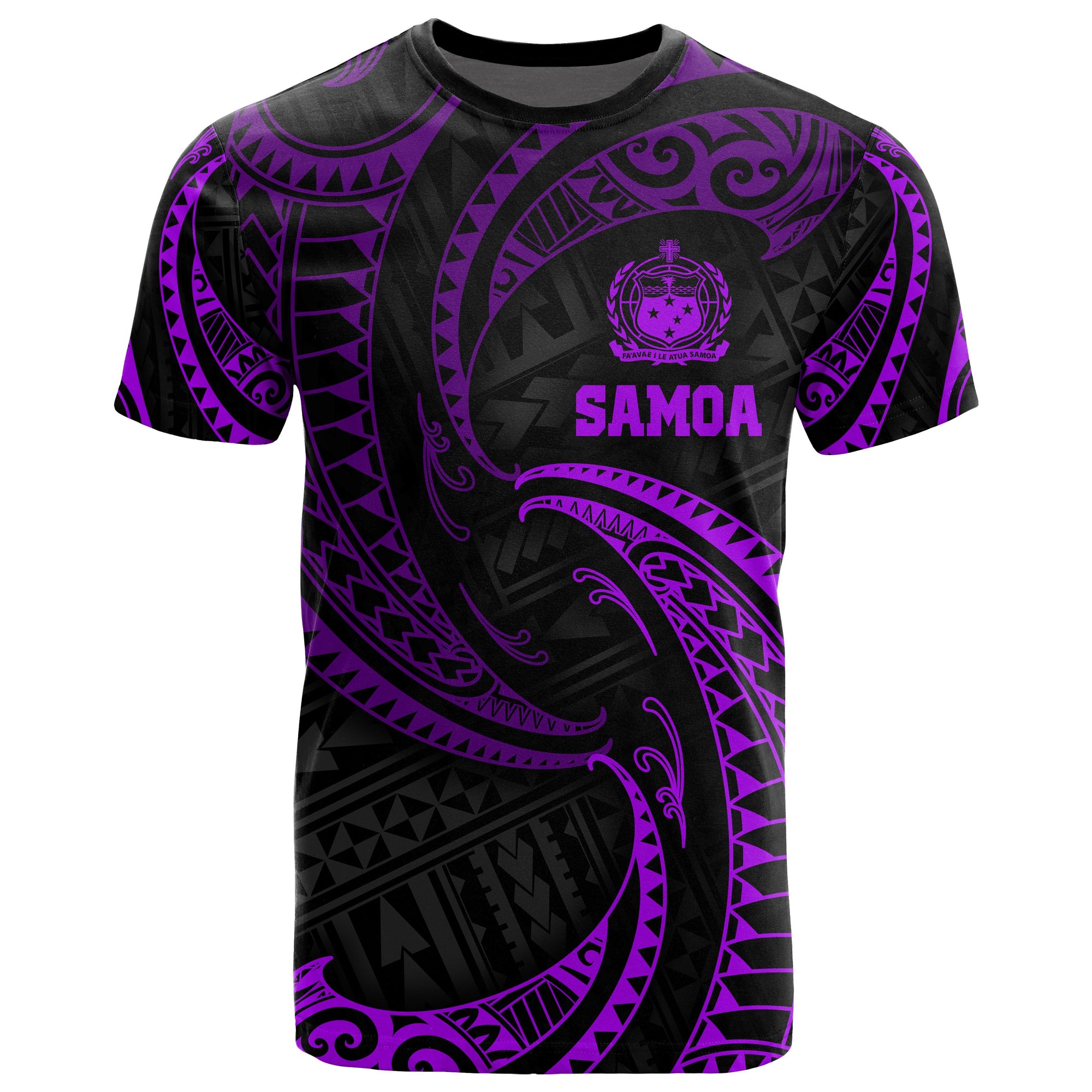 Samoa Polynesian T Shirt Purple Tribal Wave Unisex Purple - Polynesian Pride