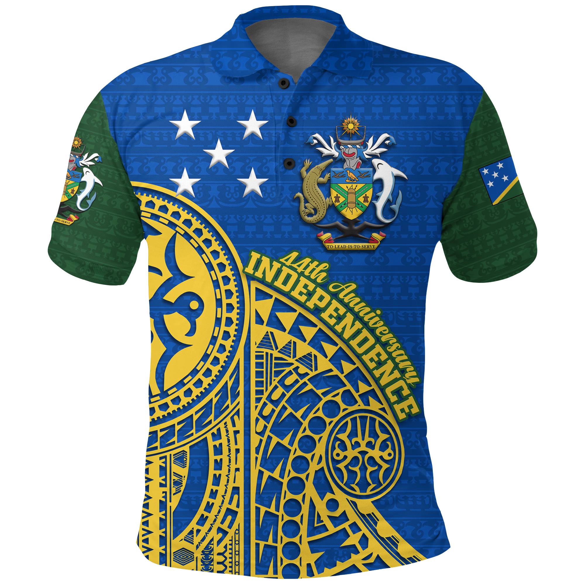 Solomon Islands Independence Anniversary 44th Years Polo Shirt LT12 Unisex Blue - Polynesian Pride