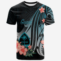 Guam T Shirt Turquoise Polynesian Hibiscus Pattern Style Unisex Art - Polynesian Pride