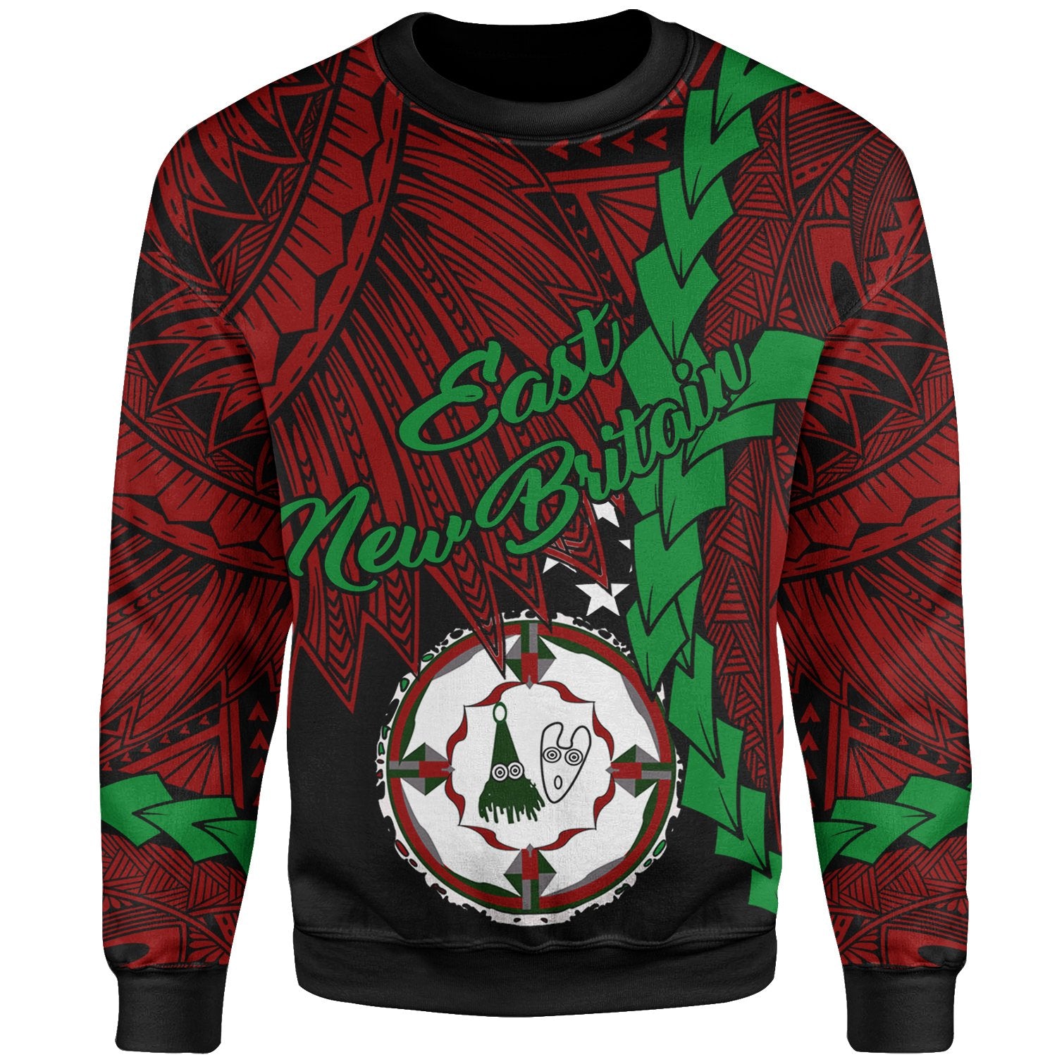 Papua New Guinea East New Britain Province Polynesian Sweater - Tribal Wave Tattoo Unisex Red - Polynesian Pride