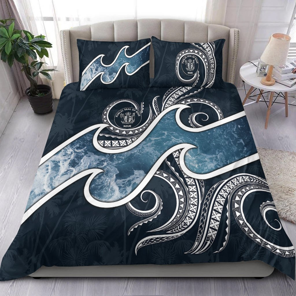 Niue Polynesian Bedding Set - Ocean Style Blue - Polynesian Pride