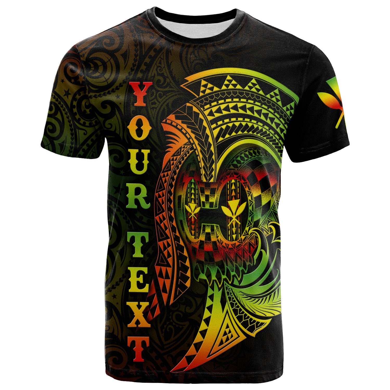 Hawaii Custom T Shirt Reggae Kanaka Warrior Unisex Reggae - Polynesian Pride