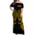 Cook Islands Manihiki Off Shoulder Long Dress - Tribal Pattern - LT12 Long Dress Black - Polynesian Pride