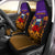 Samoa Car Seat Covers - Hibiscus With Tribal - LT12 Universal Fit Orange - Polynesian Pride