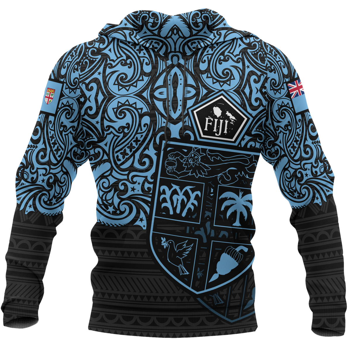 Fiji Polynesian Hoodie Pride of Fiji Unisex BLUE - Polynesian Pride