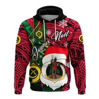 Custom Vanuatu Christmas Joyeux Nol Santas God Yumi Hoodie LT2 - Polynesian Pride