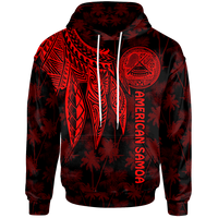 American Samoa Hoodie Polynesian Wings (Red) Unisex Red - Polynesian Pride