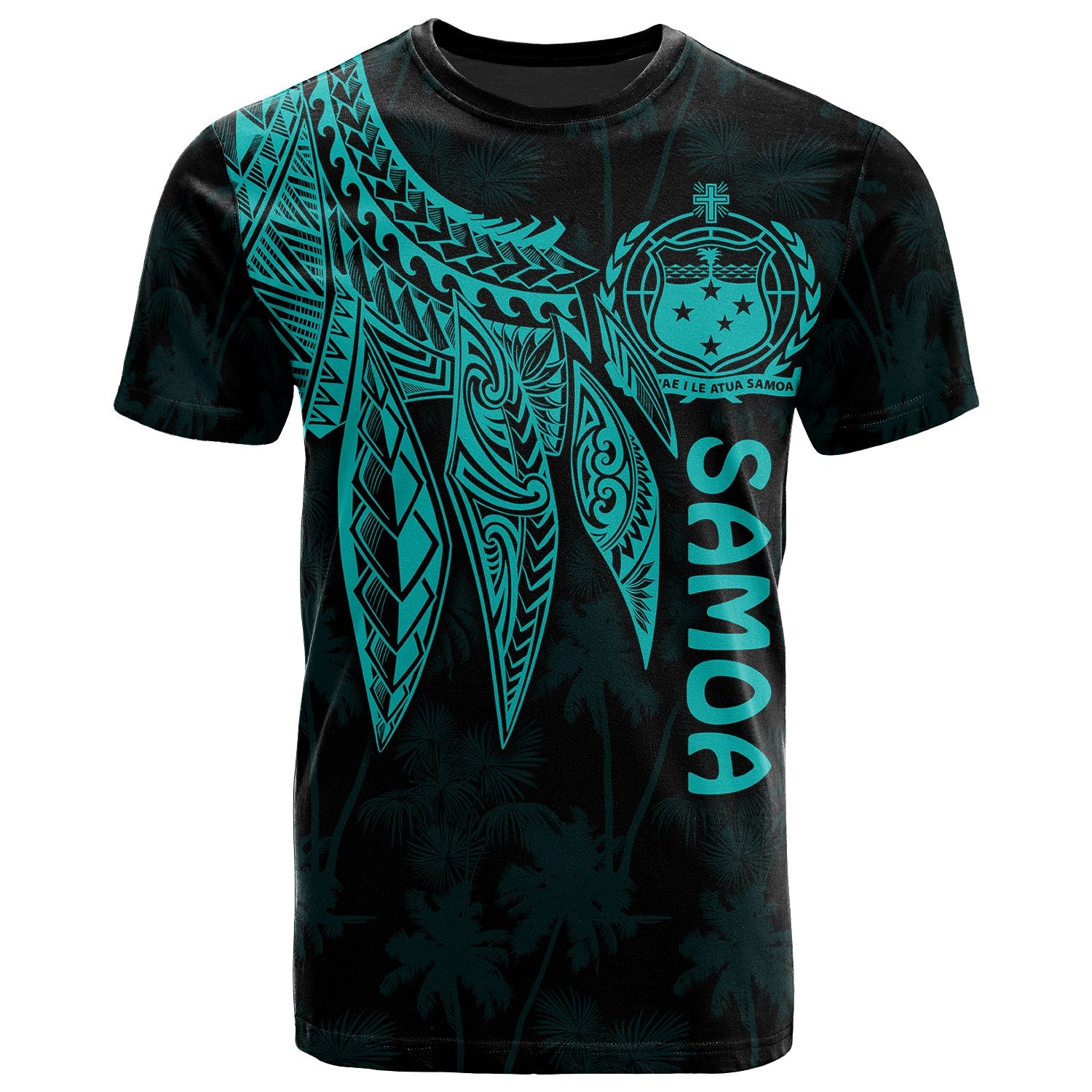 Samoa T Shirt Polynesian Wings (Turquoise) Unisex Turquoise - Polynesian Pride