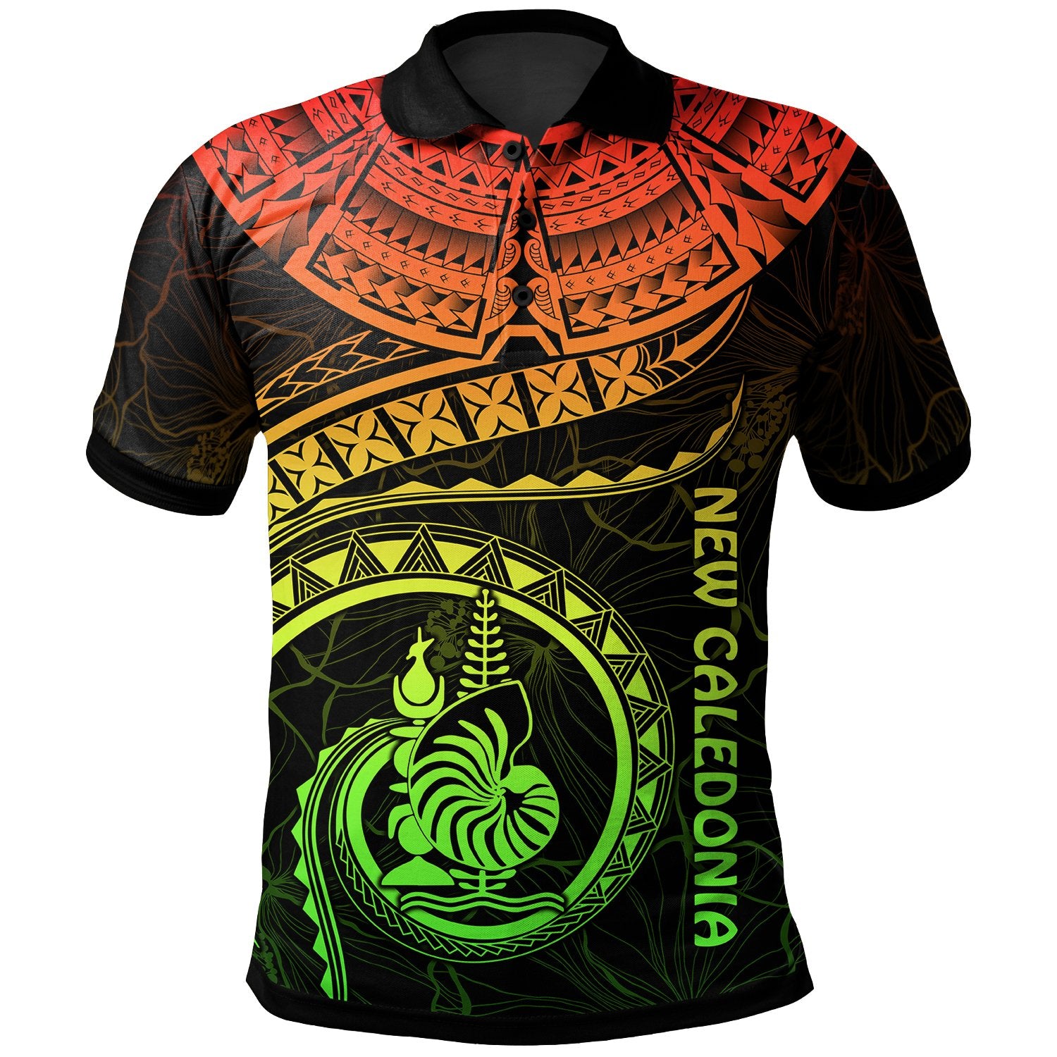 New Caledonia Polynesian Polo Shirt Polynesian Waves (Reggae) Unisex Reggae - Polynesian Pride