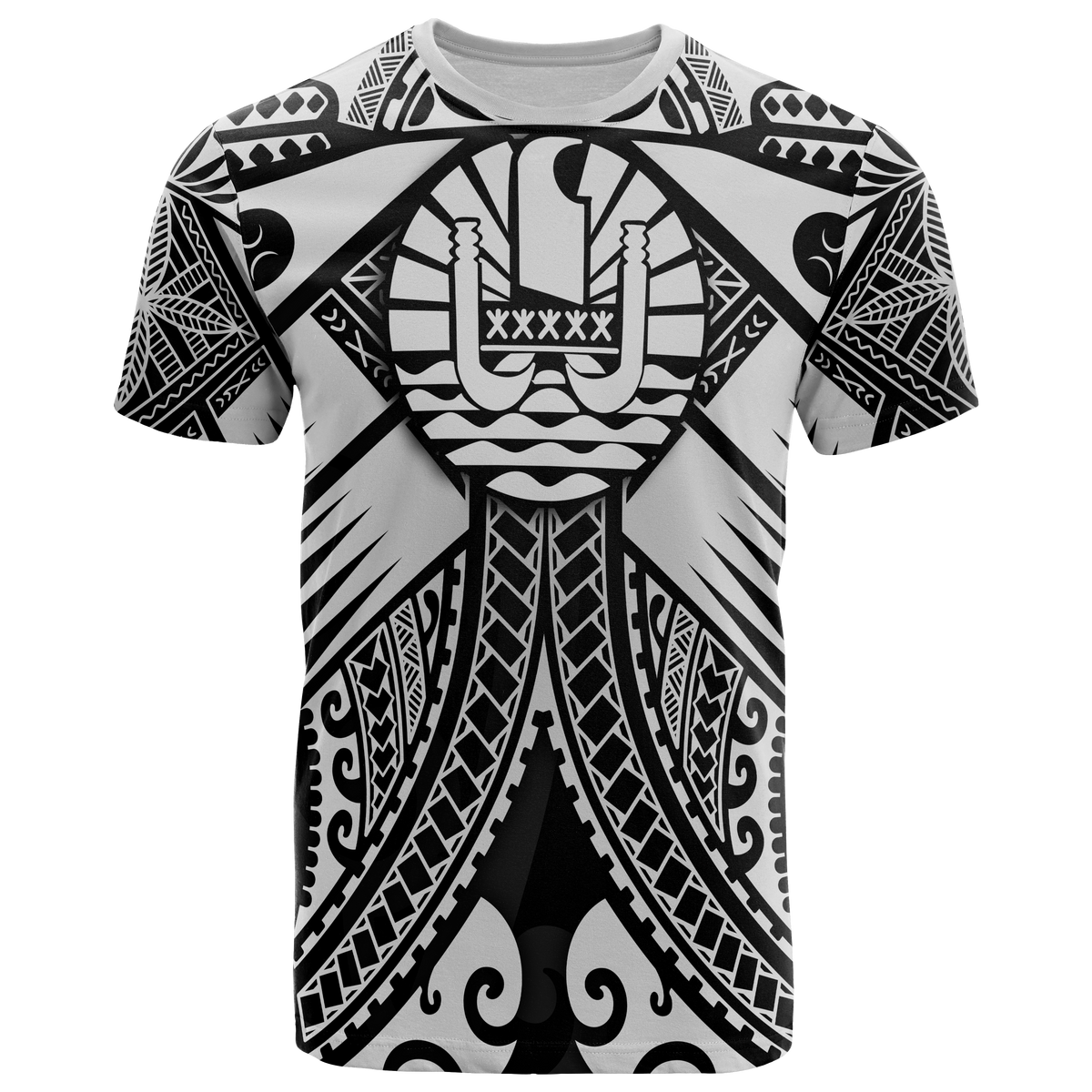 Tahiti T Shirt White Seal with Polynesian Tattoo Unisex Art - Polynesian Pride