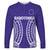 (Custom Personalised) Cook Islands Rarotonga Long Sleeve Shirt - Purple Tribal Pattern - LT12 Unisex Purple - Polynesian Pride