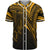 French Polynesia Baseball Shirt - Gold Color Cross Style Unisex Black - Polynesian Pride