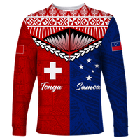 Tonga Combine Samoa Pride Long Sleeve Shirt - LT12 Unisex Red - Polynesian Pride
