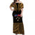 (Custom Personalised) Samoa Tatau Off Shoulder Long Dress Gold Polynesian Proud Samoan LT13 Women Gold - Polynesian Pride
