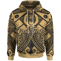 Pohnpei Custom Hoodie Gold Seal with Polynesian Tattoo Unisex Gold - Polynesian Pride