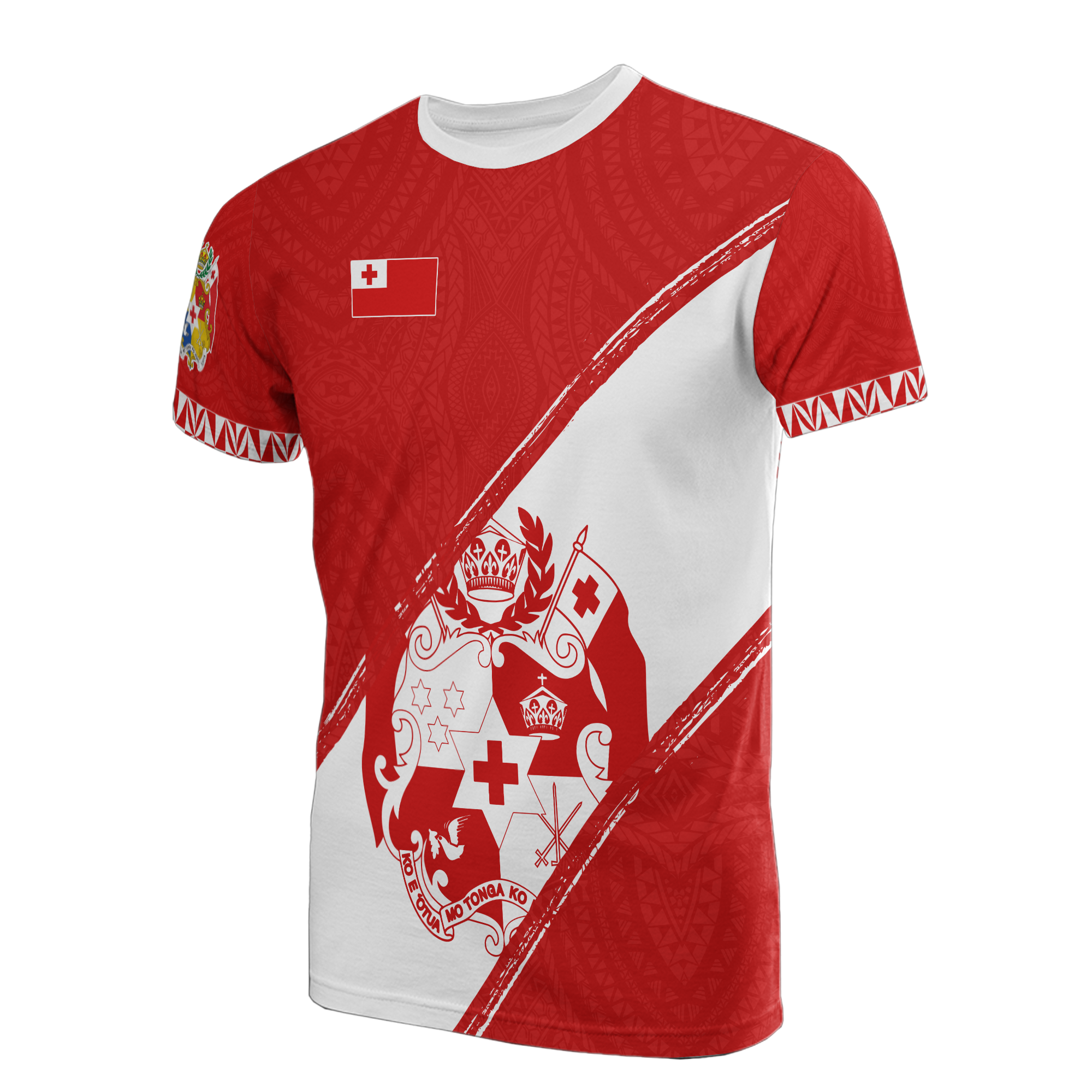 Tonga T Shirt Tonga Flag Coat of Arms Unisex Red - Polynesian Pride