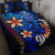 Guam Custom Personalised Quilt Bed Set - Vintage Tribal Mountain Blue - Polynesian Pride
