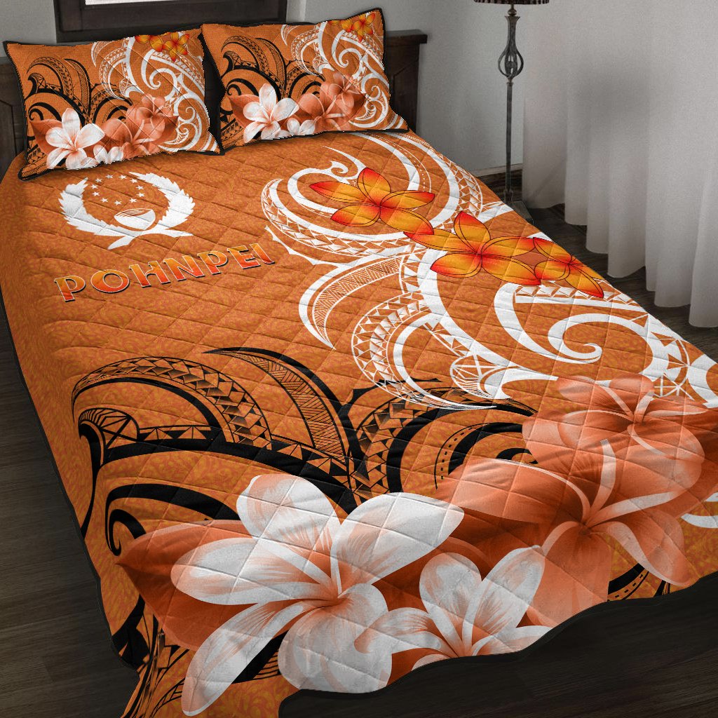 Pohpei Quilt Bed Set - Pohnpei Spirit Orange - Polynesian Pride